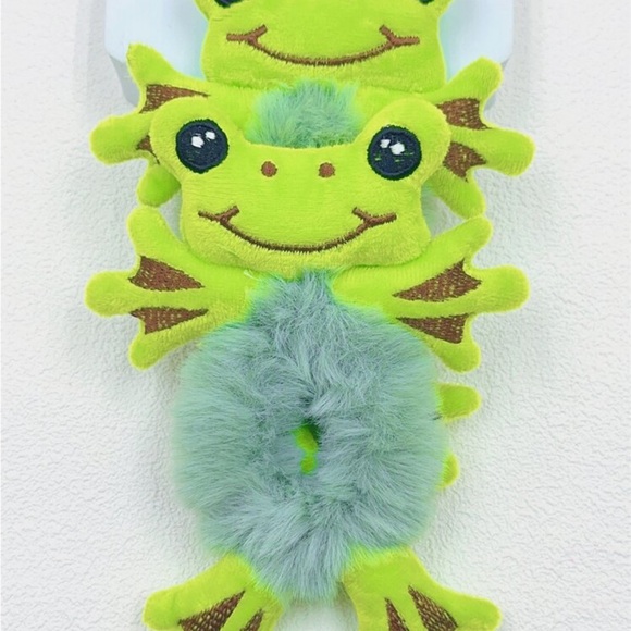 Green Frog Design Hair Scrunchies